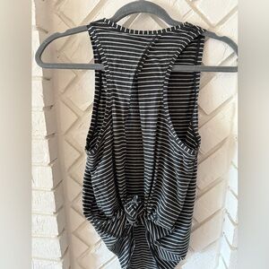 Lululemon Athletica Black and White Tie Front Sleeveless Tank